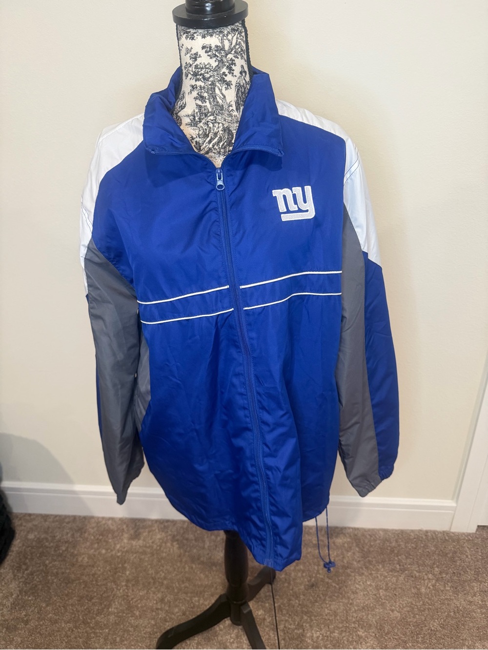 Dunbrooke New York Giants NFL Full Zip Jacket Size L Blue Gray White